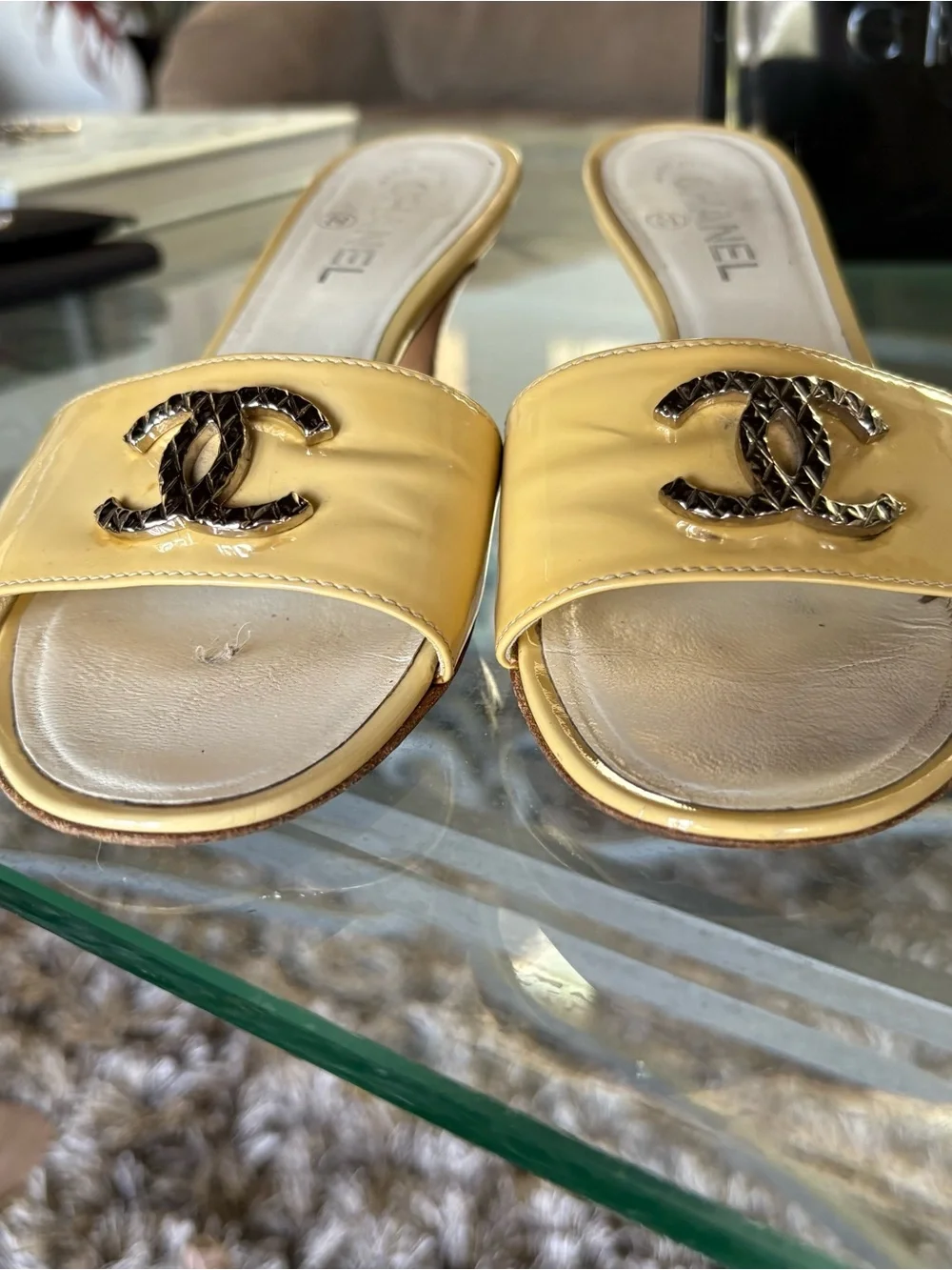 CHANEL glossy yellow